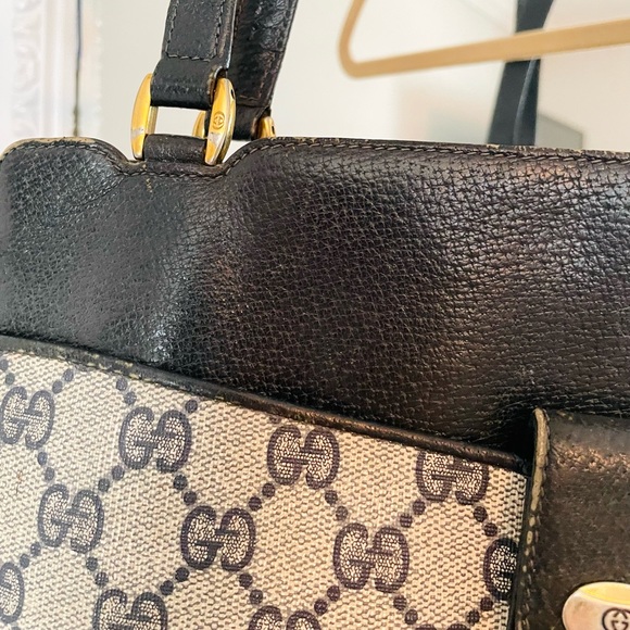 AUTHENTIC Vintage Gucci GG Plus Shoulder Monogram Handbag - Picture 4 of 14